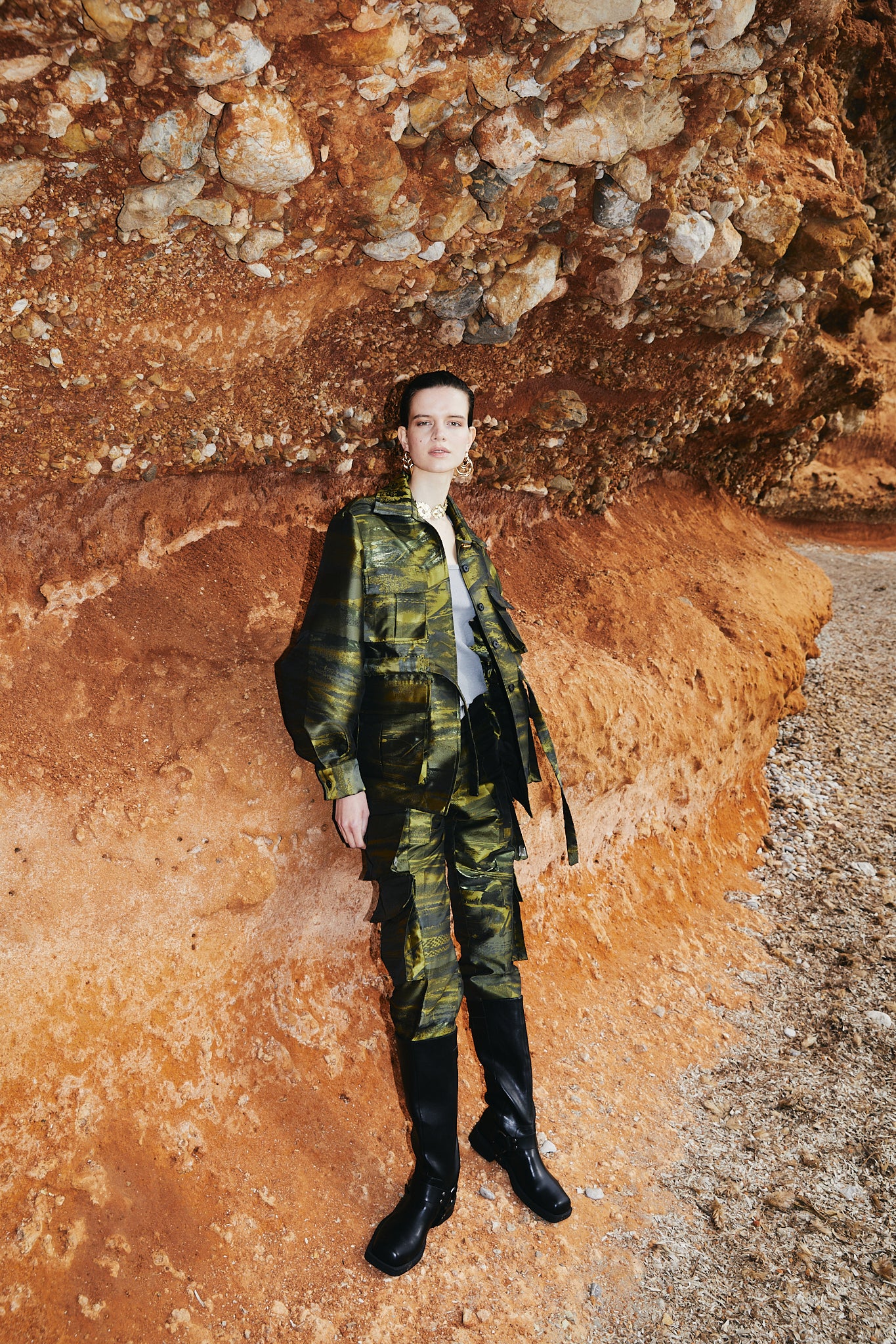 JACQUARD CARGO PANTS