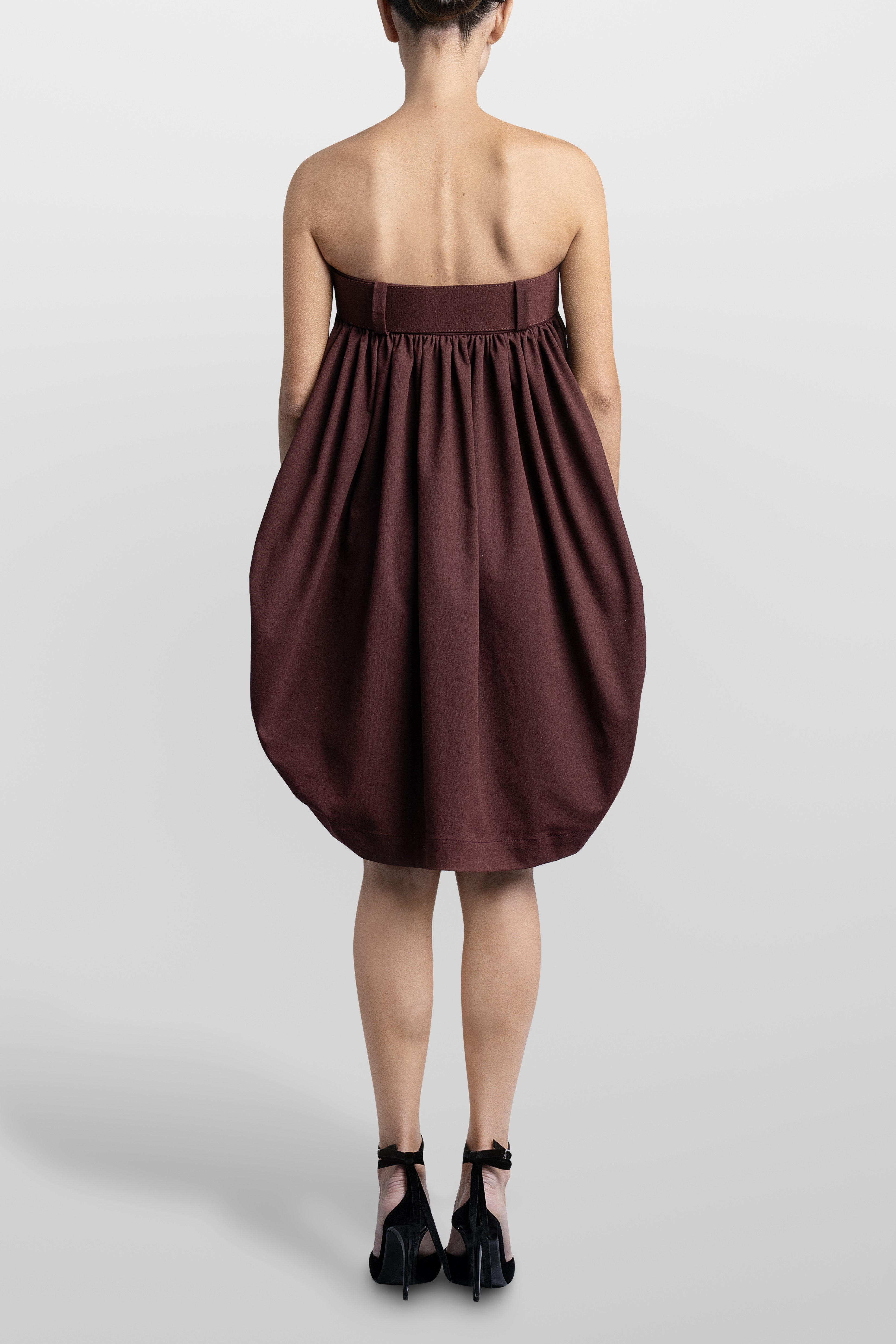DRILL BALLON MINI DRESS WITH BELT