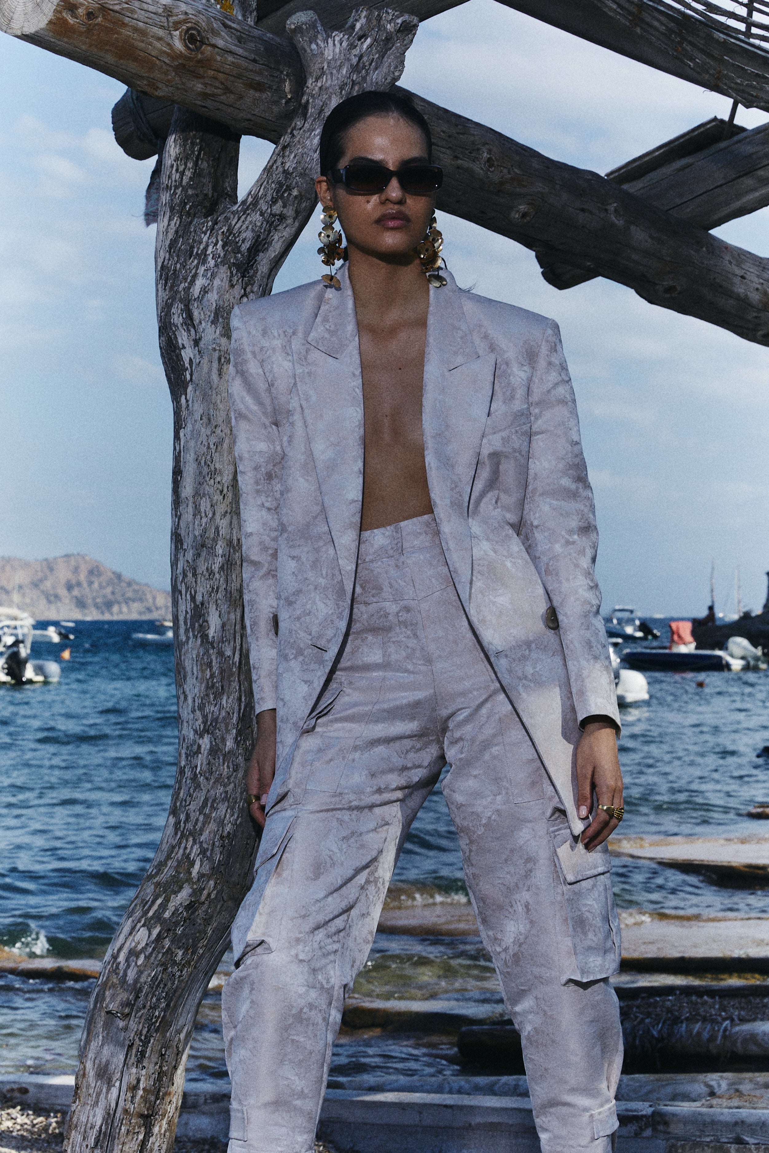JACQUARD CARGO PANTS