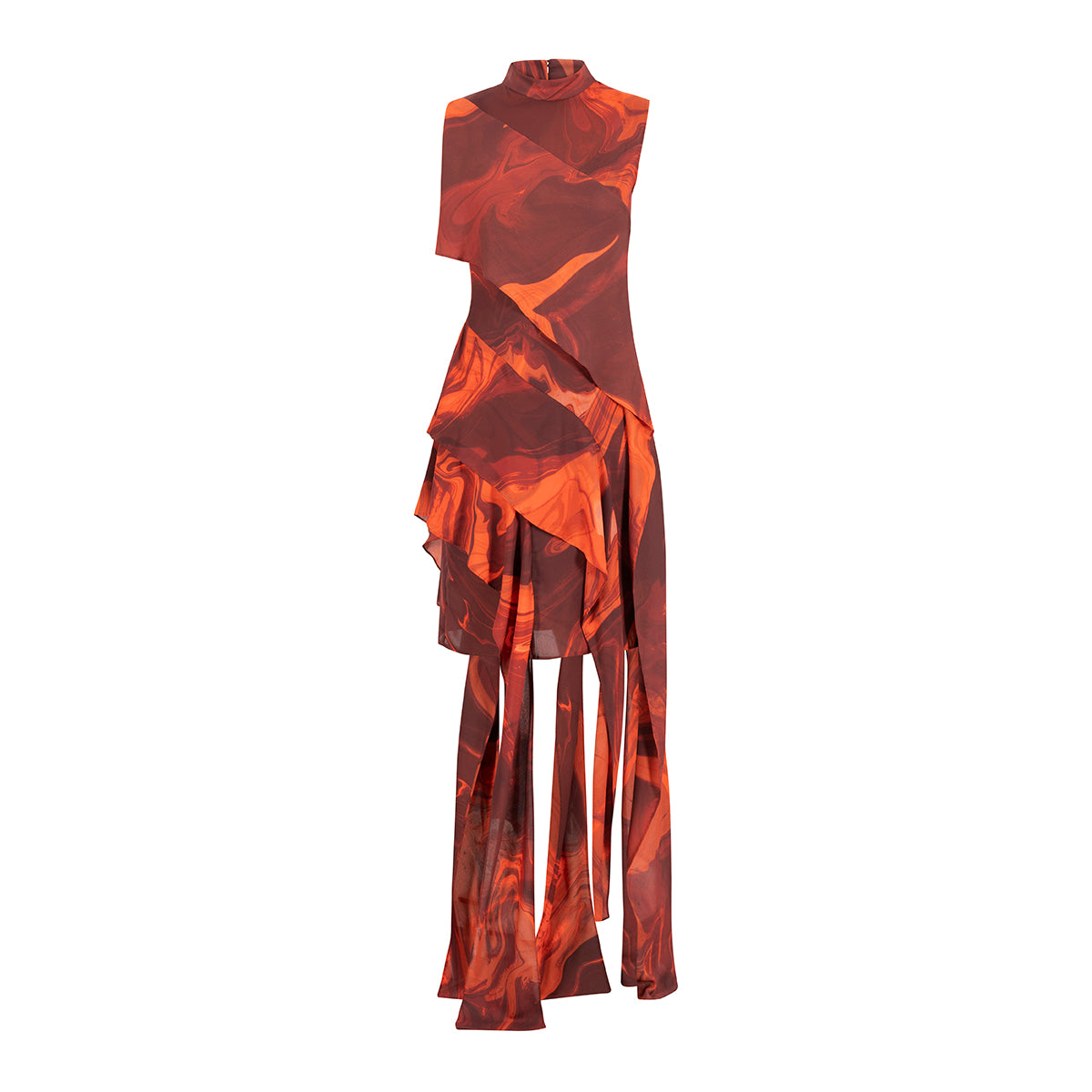 PRITED VOLANT DRESS