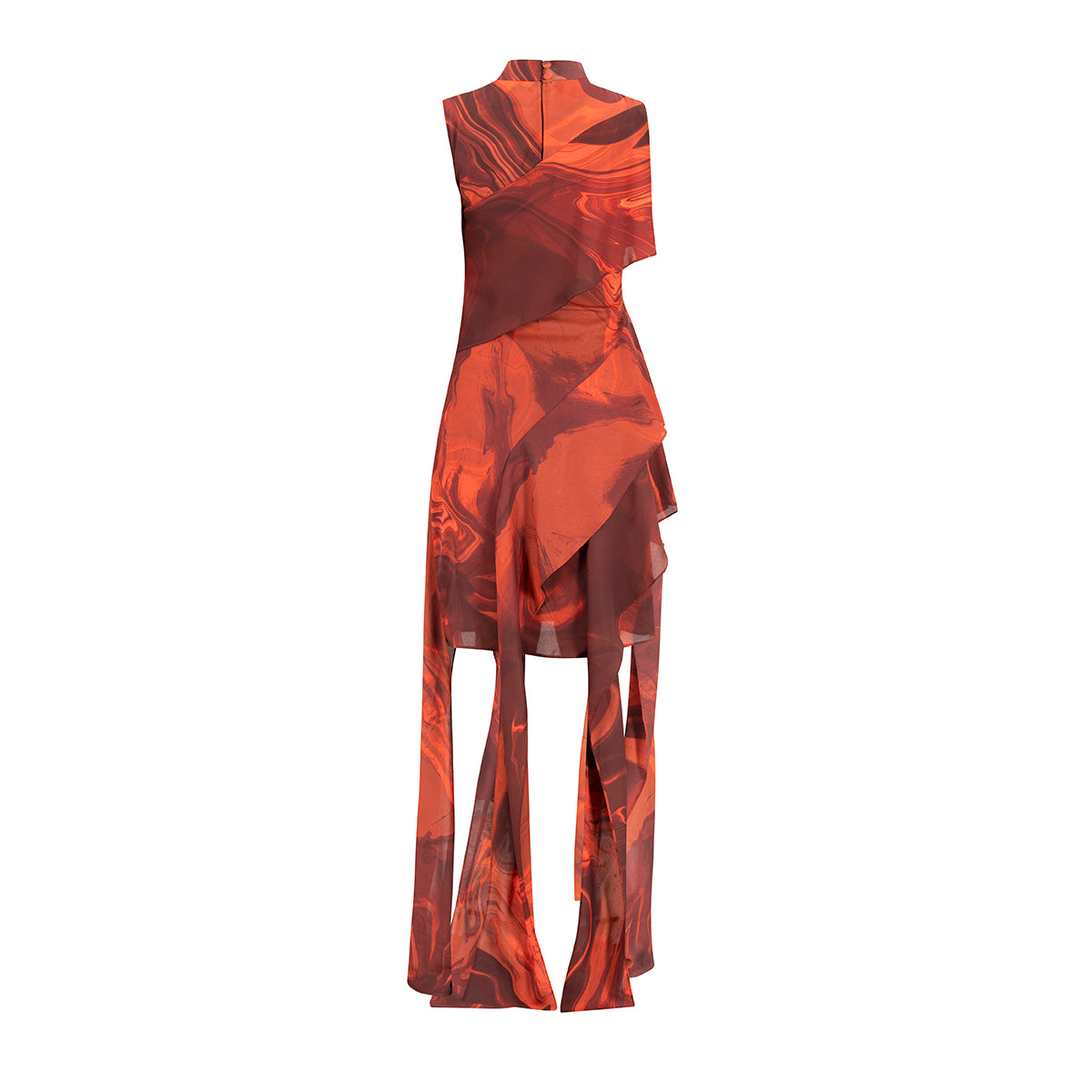 PRITED VOLANT DRESS