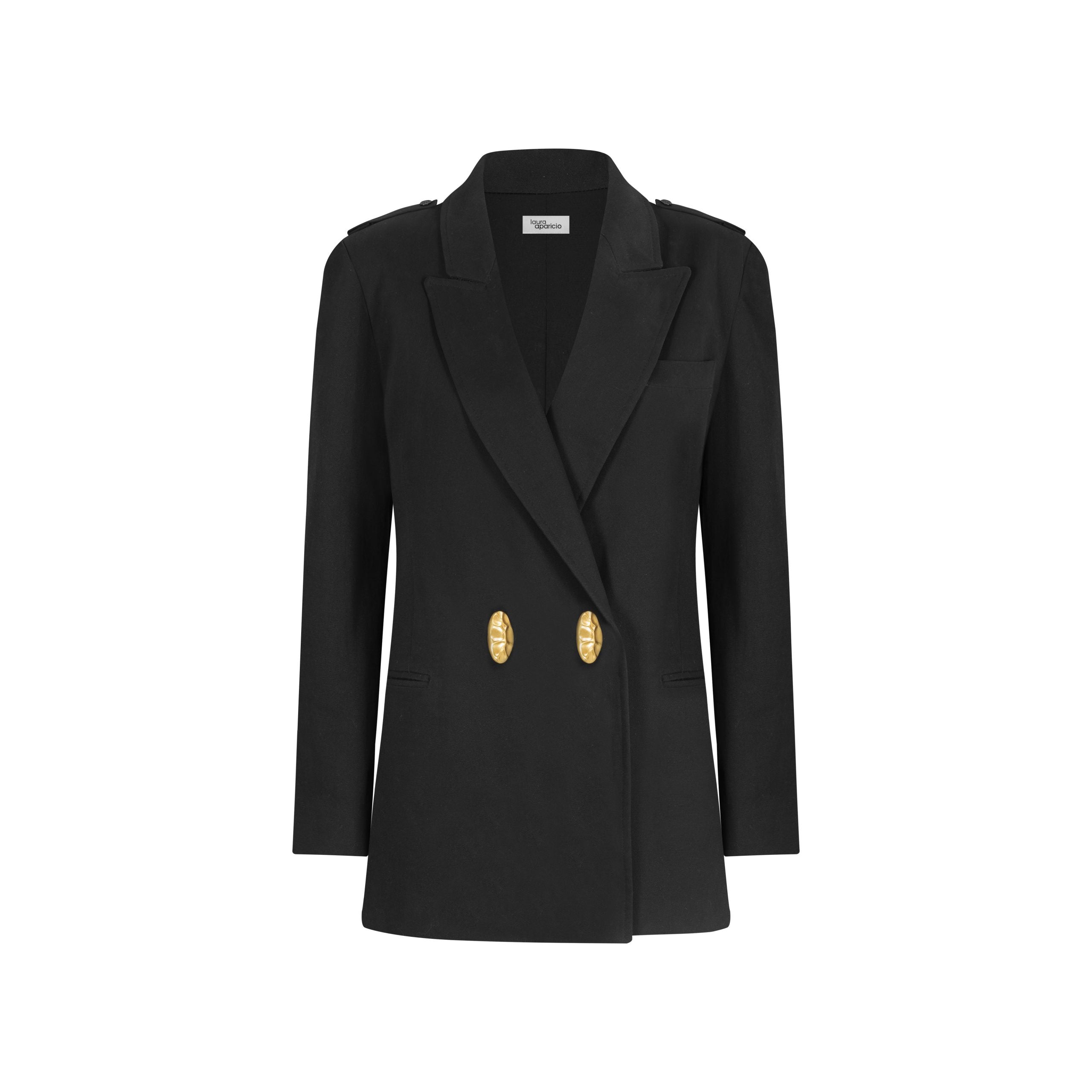 OVERSIZED BLACK DRILL BLAZER