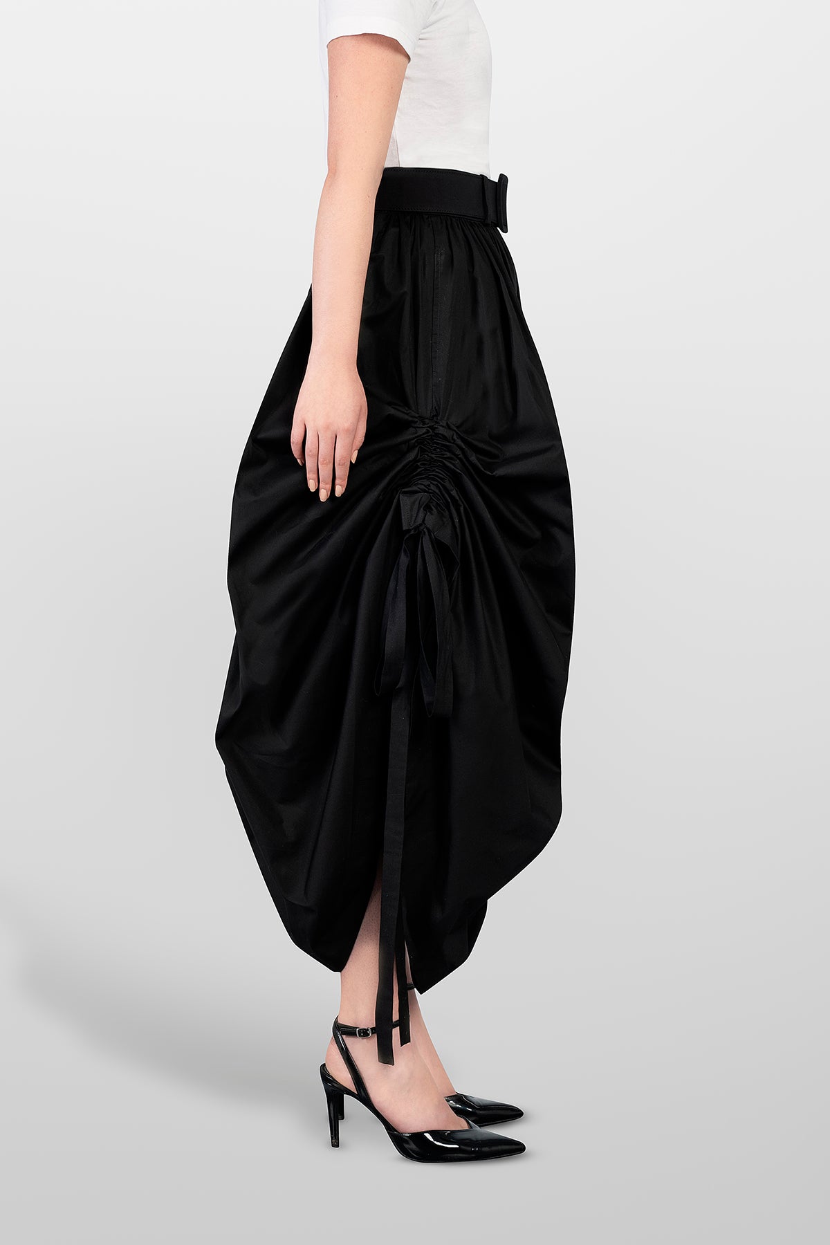 COTTON SKIRT COULISSE WITH BELT