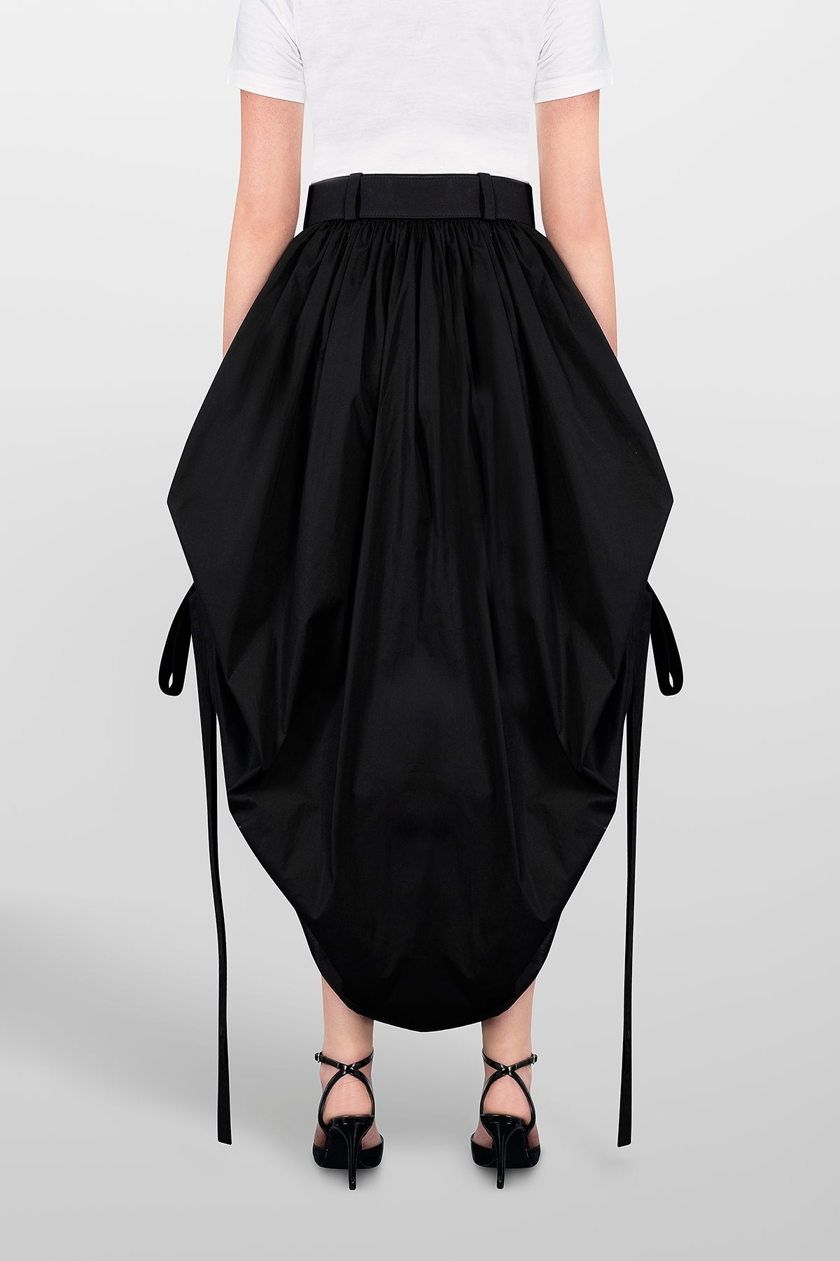 COTTON SKIRT COULISSE WITH BELT