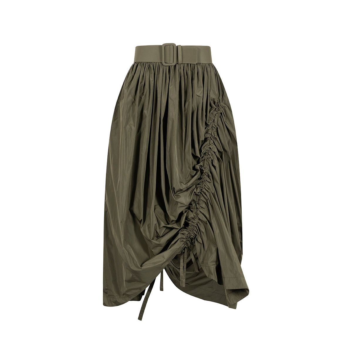 ASYMMETRICAL TAFFETA SKIRT