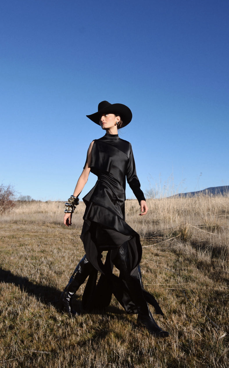 VISCOSE VOLANT DRESS