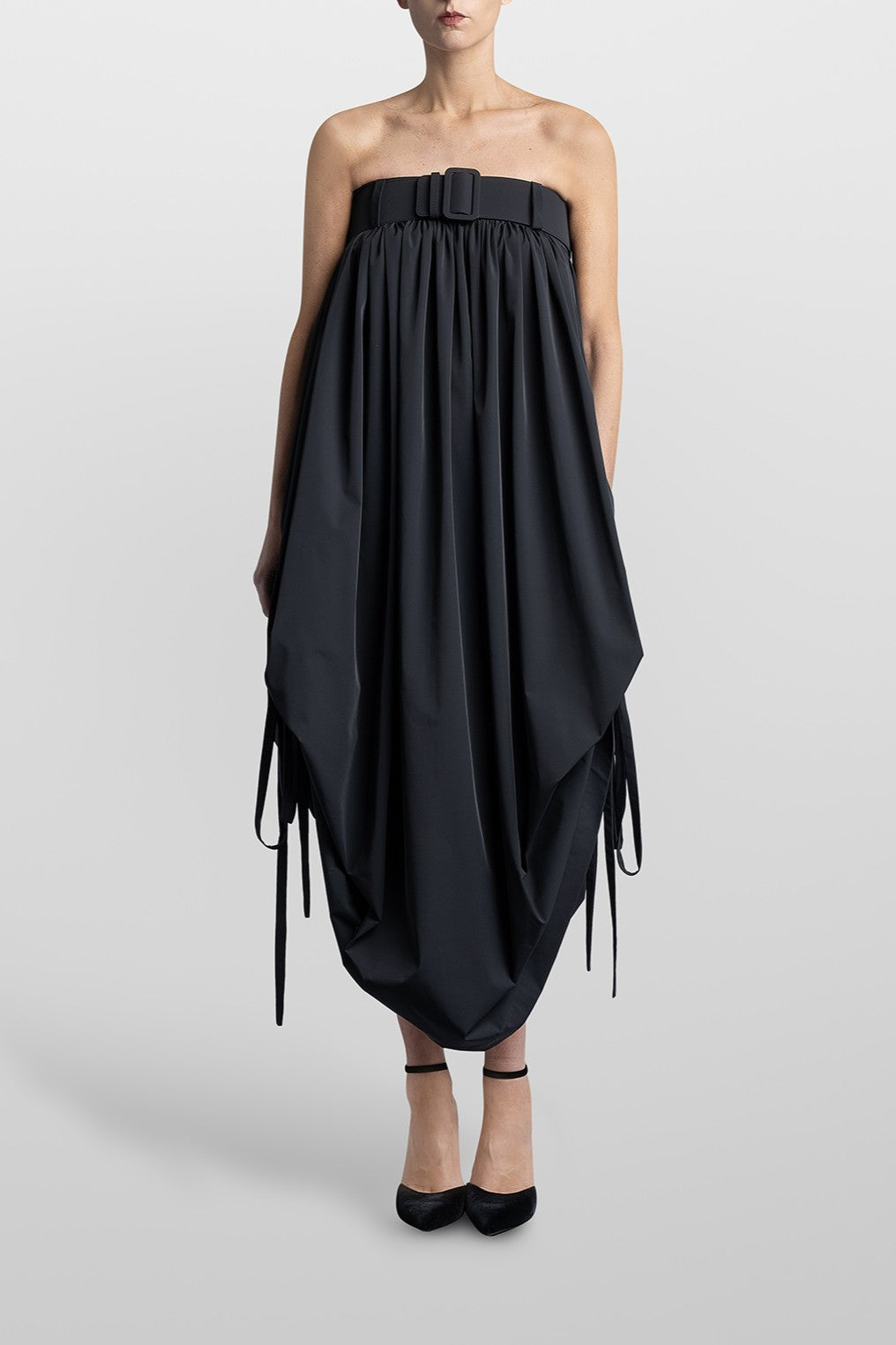 BALLOON LONG DRESS WITH BELT