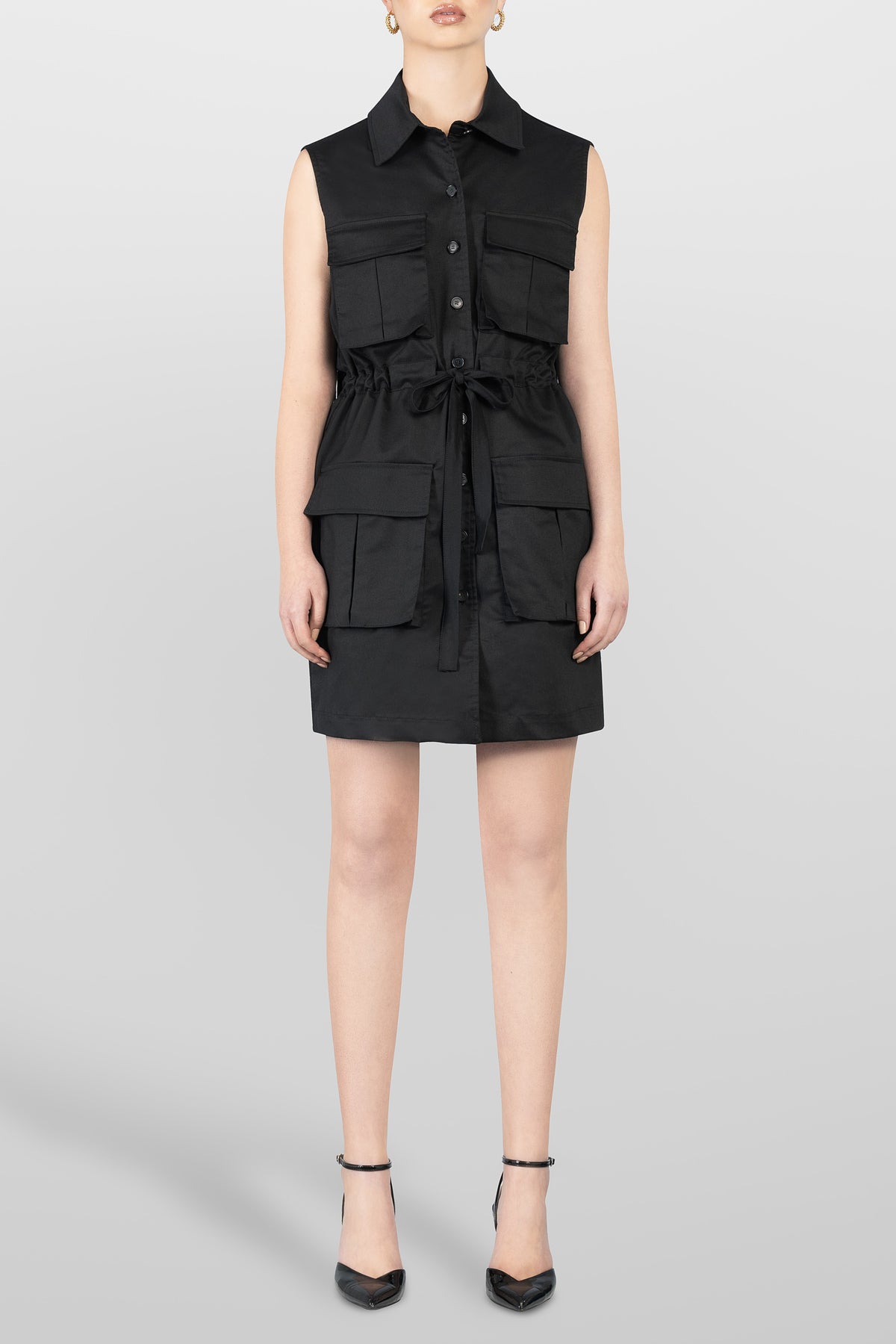 MACRAME DRILL SAHARIANA DRESS