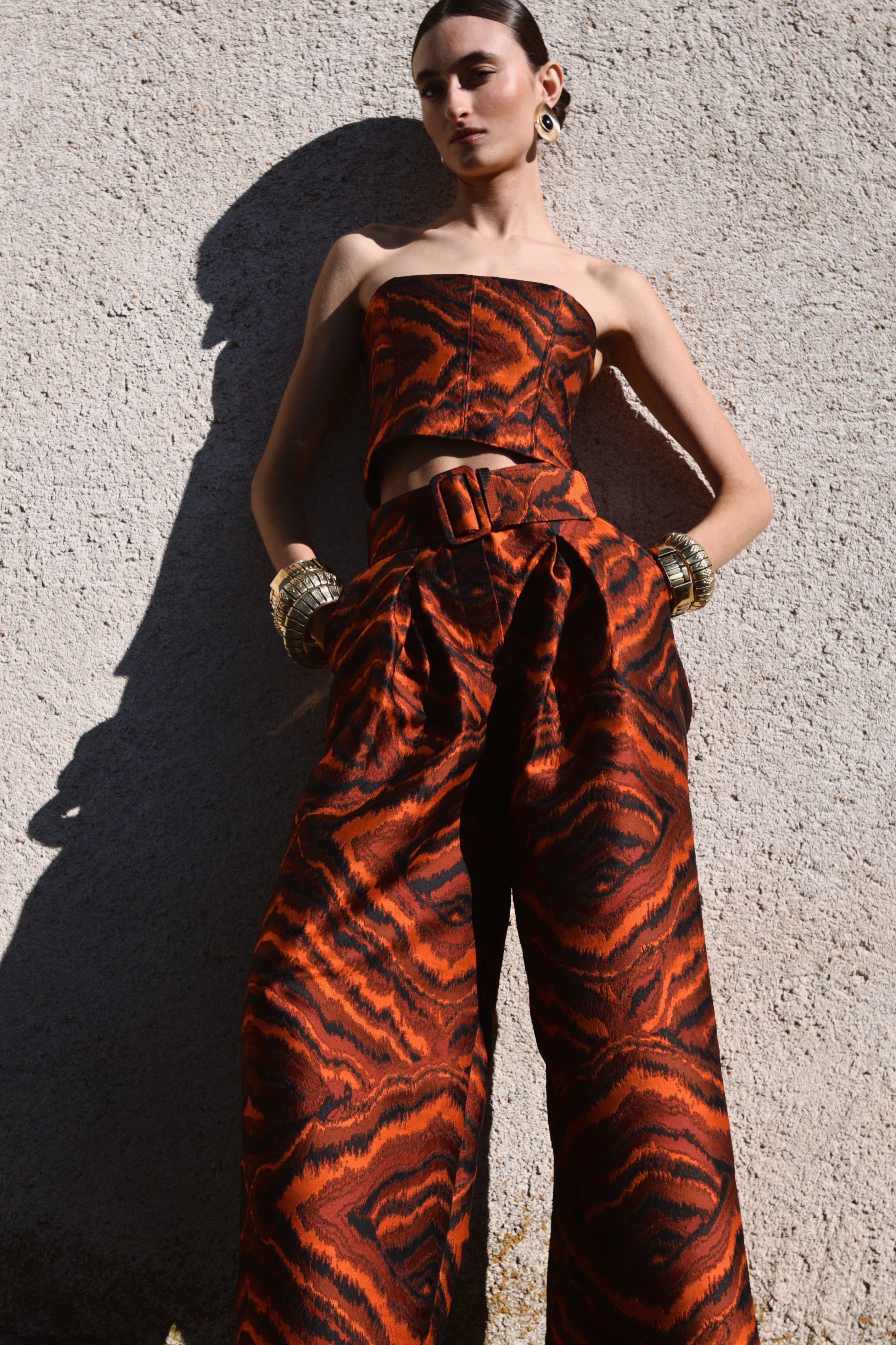 JACQUARD PALAZZO PANTS