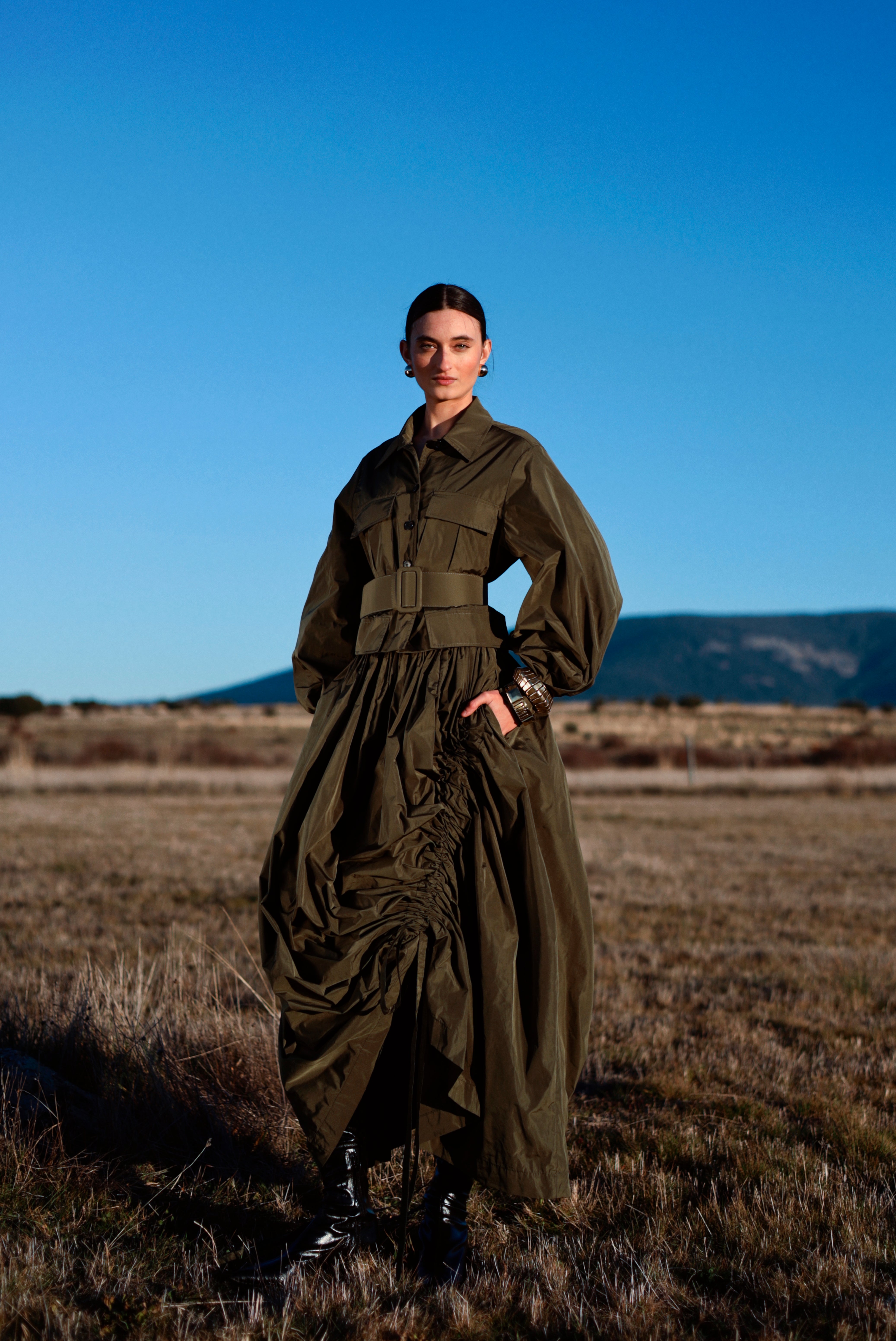 ASYMMETRICAL TAFFETA SKIRT