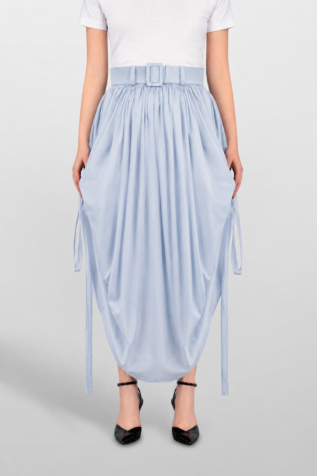 NYLON SKIRT COULISSE WITH BELT
